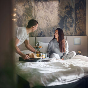 Cosy breakfast at the hotelroom